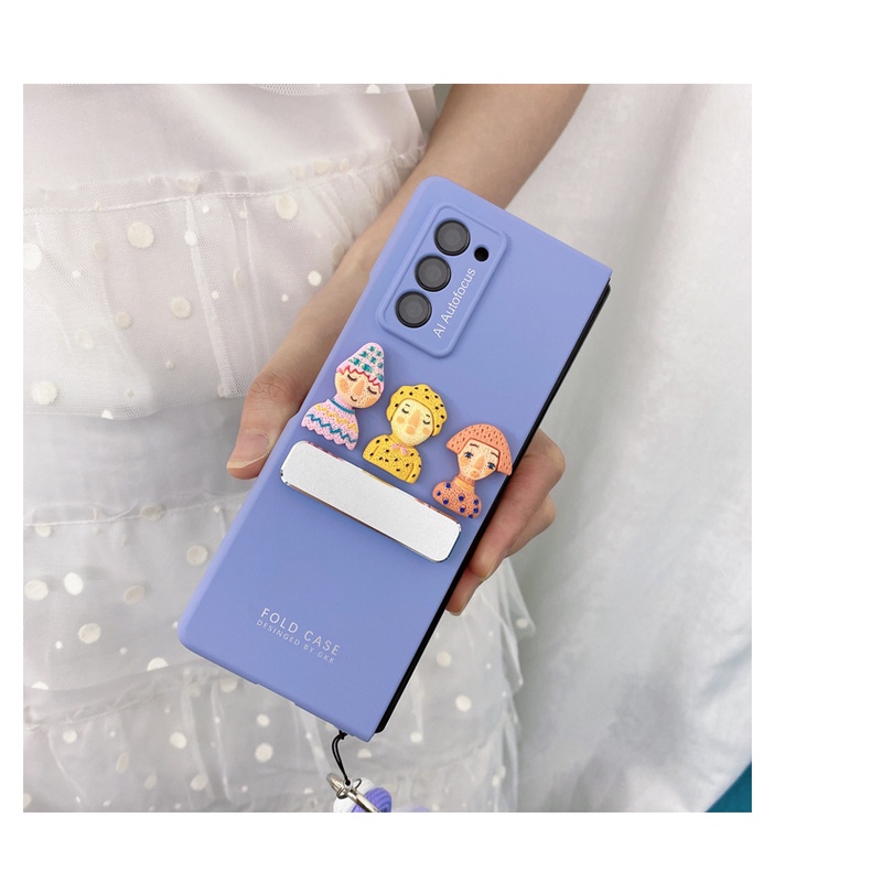 Bao Da Điện Thoại Họa Tiết doodle Hoạt Hình Dễ Thương Cho samsung galaxy z fold 5 4 3 2 5g z fold5 fold4 z Fold3 Ốp