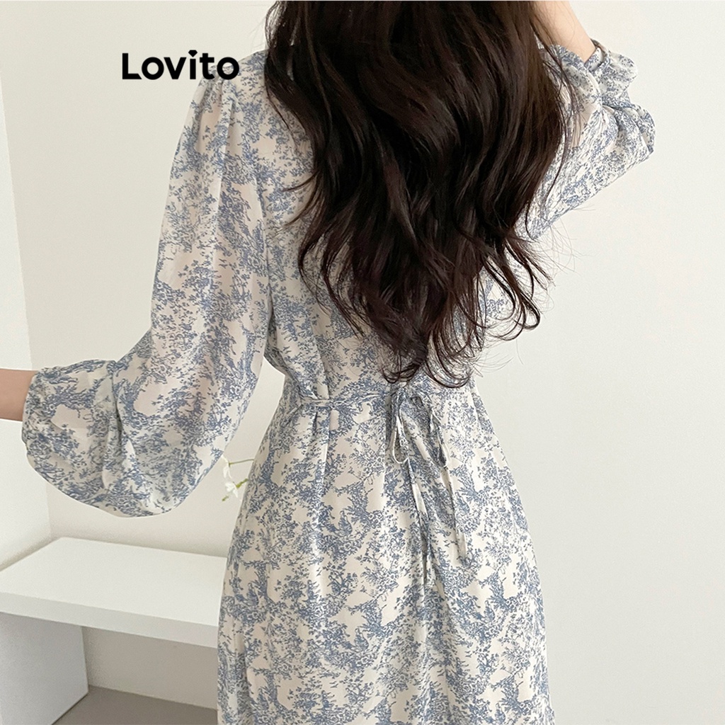 Lovito Đầm xòe hoa Ditsy thường ngày cho nữ LNE24100