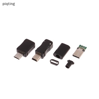 Set 5 Bộ 5 Giắc Cắm piqt mini usb micro usb type c Đầu Đực Với Đầu Nối micro usb Với Vỏ Nhựa