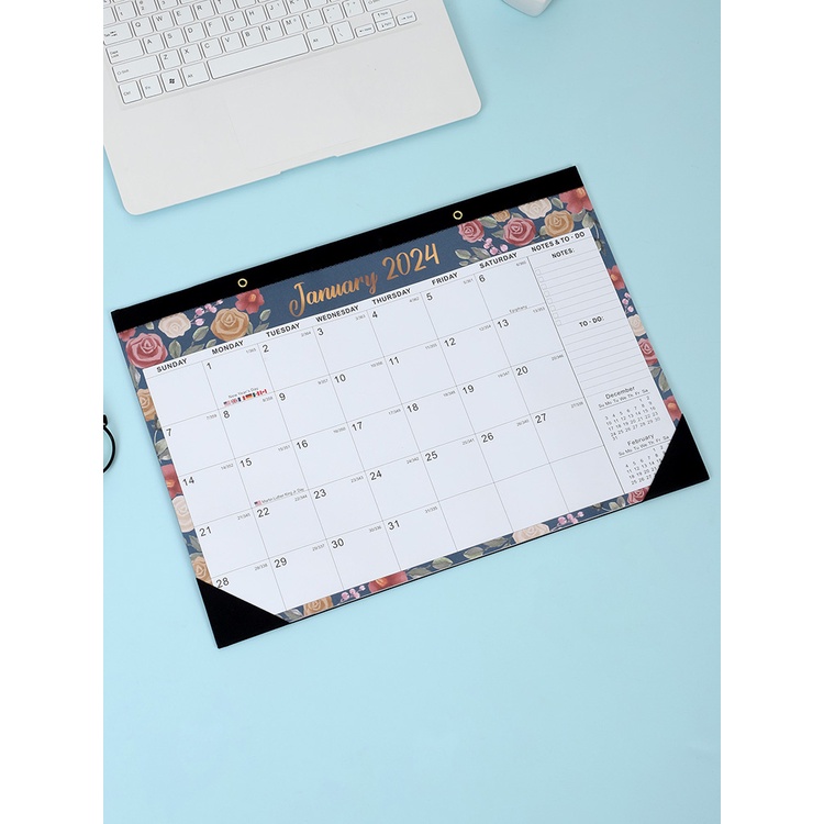 Lịch Để Bàn jan 2024 - dec 2024, 12 Tháng Để Bàn Kích Thước 17 "x 12"