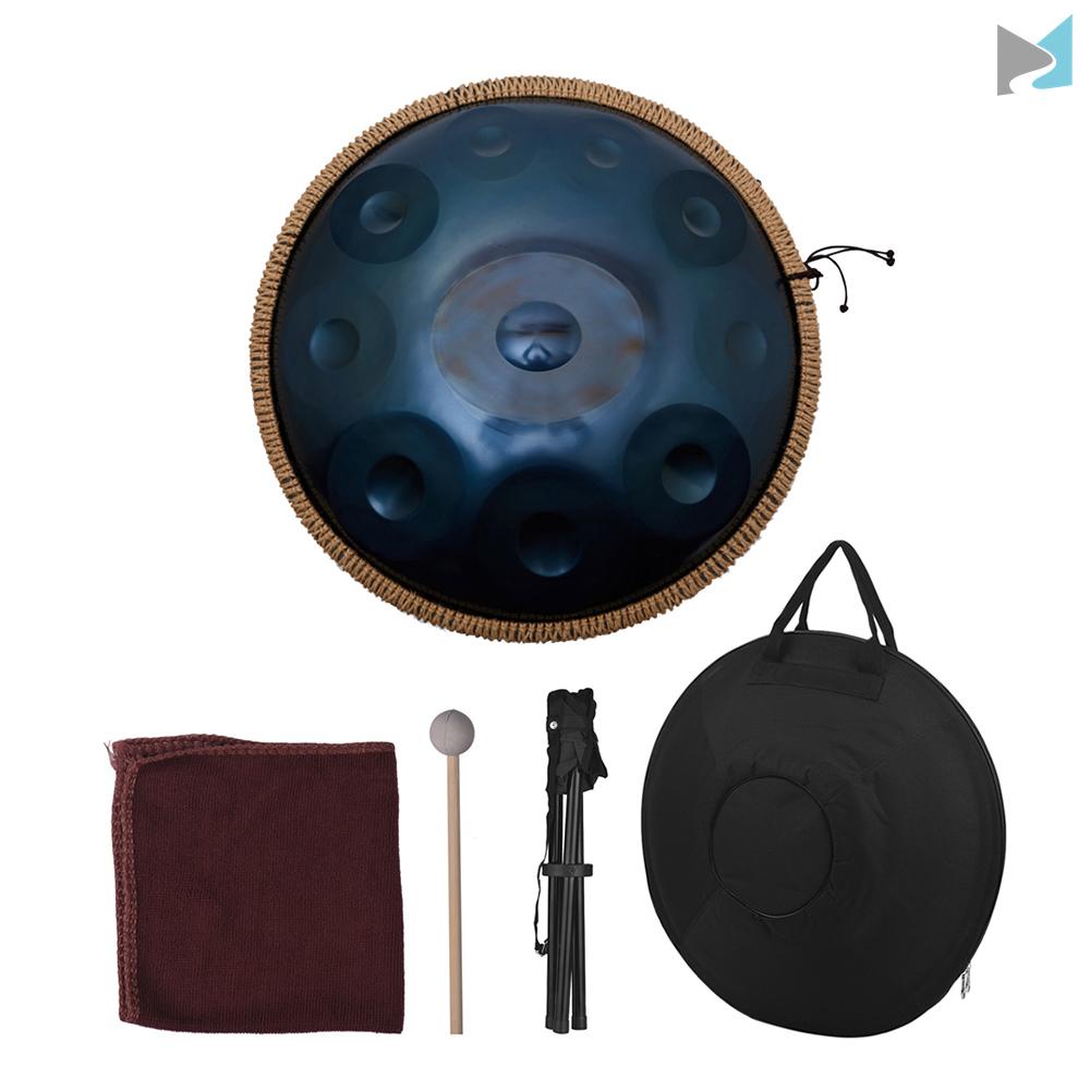Handpan Hand Drum Percussion Musical Gift with Drum Stick Cleaning Cloth