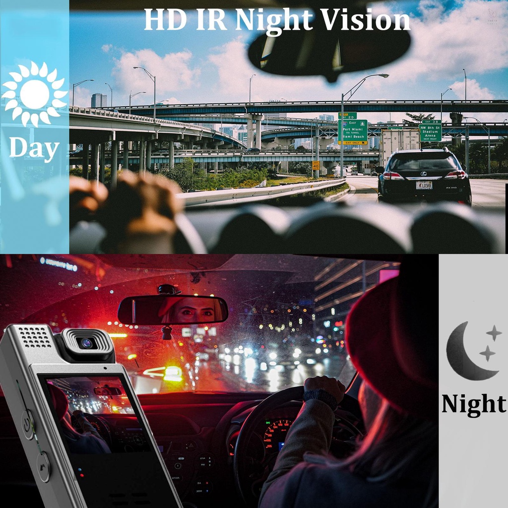 Camera Cơ Thể mini Âm Thanh Và video 1800K uhd 4k 1800°Camera Quay video 6 Tiếng Có Tầm Nhìn Đêm 1.3in tft