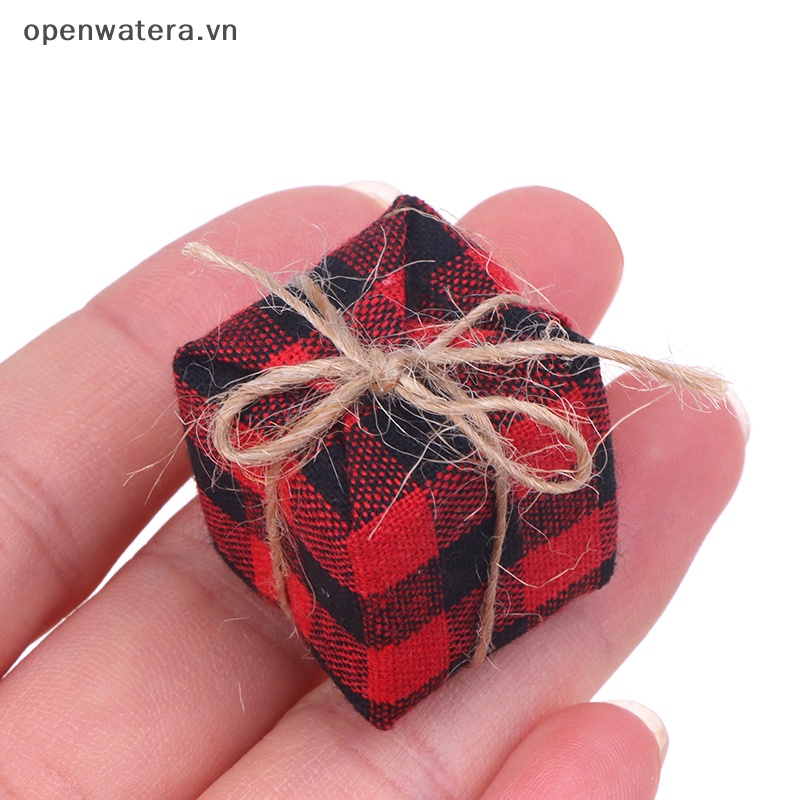 Set 2 / 4 Hộp Quà Bằng Vải Lanh cotton Cho Nhà Búp Bê Tỉ Lệ 1 / 12