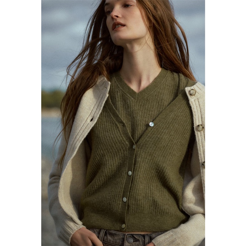 Zara Áo cardigan Dệt Kim Tay Dài Cổ Tròn Thời Trang Thu Đông Cho Nữ 4192101