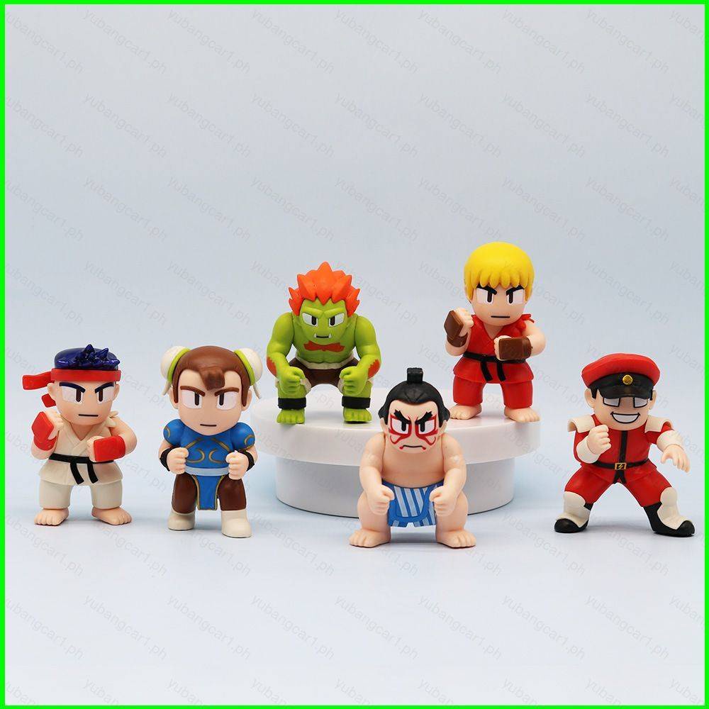 Bộ 6 Mô Hình Búp Bê Chiến Đấu sf street fighter Phiên Bản q ryu ken chun li honda Blanca vega