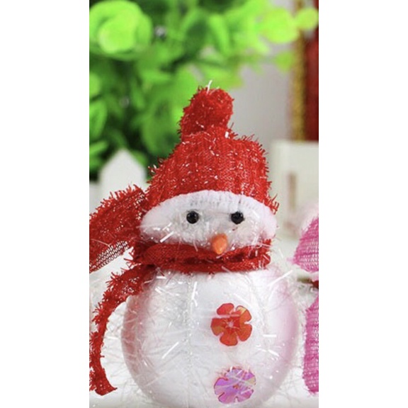 Người tuyết xốp choàng khăn trang trí noel, người tuyết tạo không khí giáng sinh