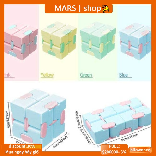 Moc Khối Rubik Đồ Chơi Giảm Căng Thẳng Hình Vô Cực Màu Hồng Dễ Thương