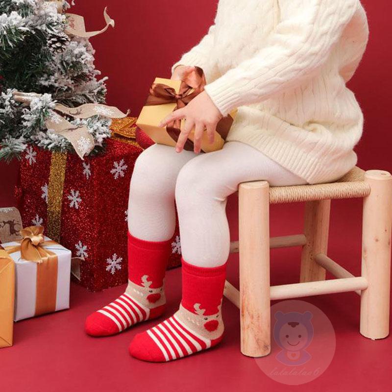 Laa6-giày Giáng Sinh Bằng cotton Dày Ấm Áp Cho Bé
