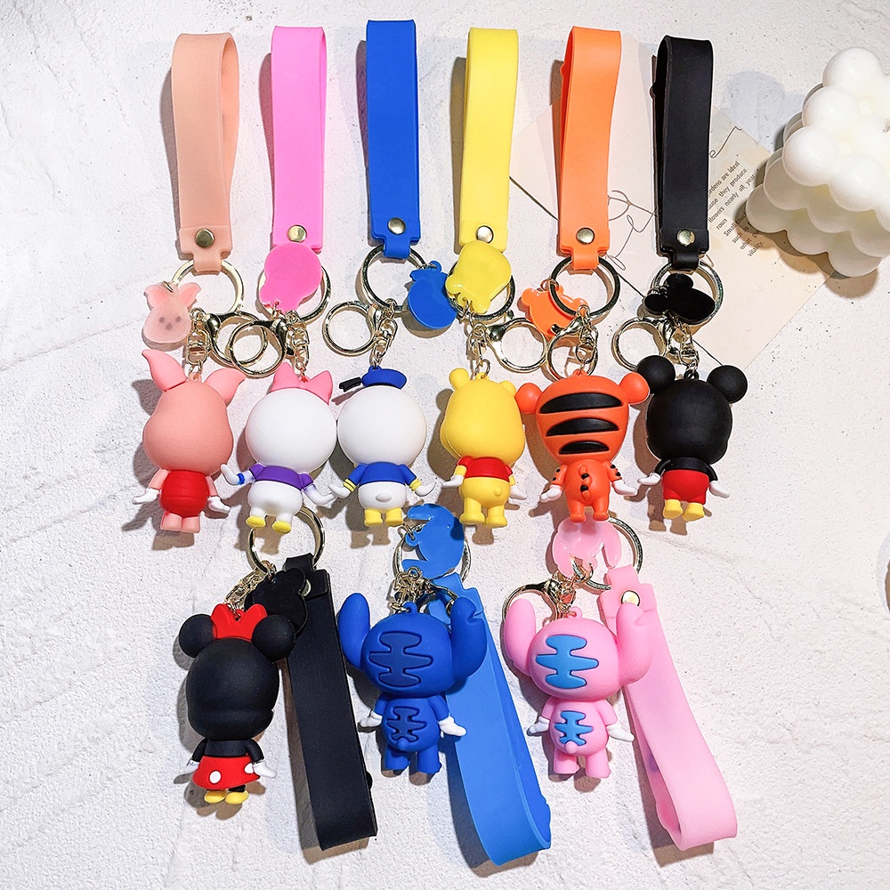 Móc Khóa Hình Chú Chuột mickey minnie stitch Dễ Thương