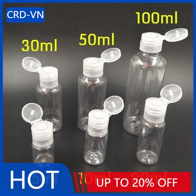 Bình nhựa đựng nước 5ml/ 10ml/ 20ml/ 30ml/ 50ml/ 100ml