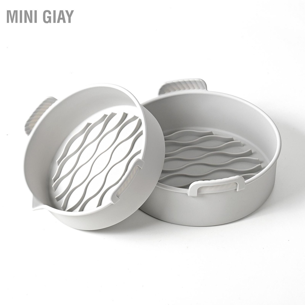 Mini Giay Nồi chiên silicon có tay cầm thể gập lại dễ dàng làm sạch Chảo nướng tái sử dụng cho lò bánh BBQ