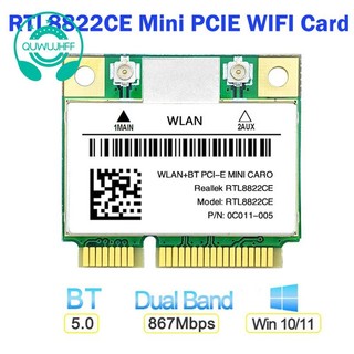 Card wifi mini rtl8822ce 1200mbps 2.4g / 5ghz 802.11ac bluetooth 5.0 hỗ trợ laptop / pc windows 10 / 11