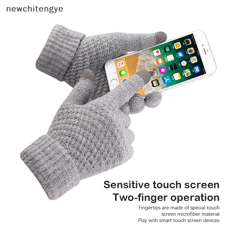 1 Đôi Găng Tay Len Giữ Ấm Mùa Đông Co Giãn Chống Gió Cảm Ứng Dành Cho Nam Nữ ye