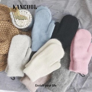 Găng tay len lông thỏ hở ngón