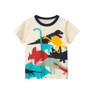 Áo Thun cotton In Hình Khủng Long Hoạt Hình Dễ Thương Thời Trang Cho Bé Trai