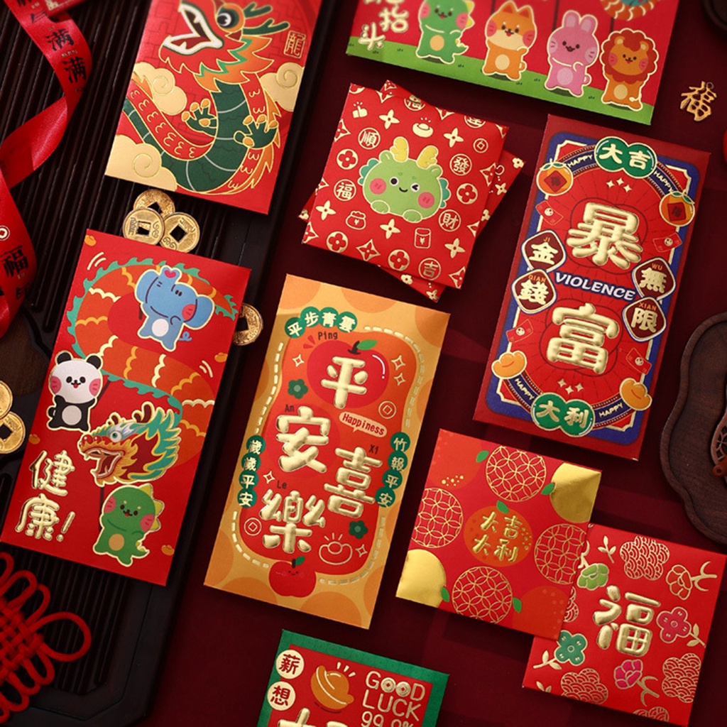 Set 6 bao Lì Xì Hình Thỏ Năm Mới 2024 Xinh Xắn