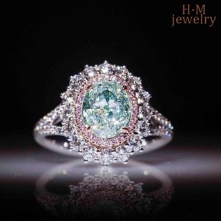 Nhẫn Hình oval Màu Xanh Nhạt Sang Trọng Mới