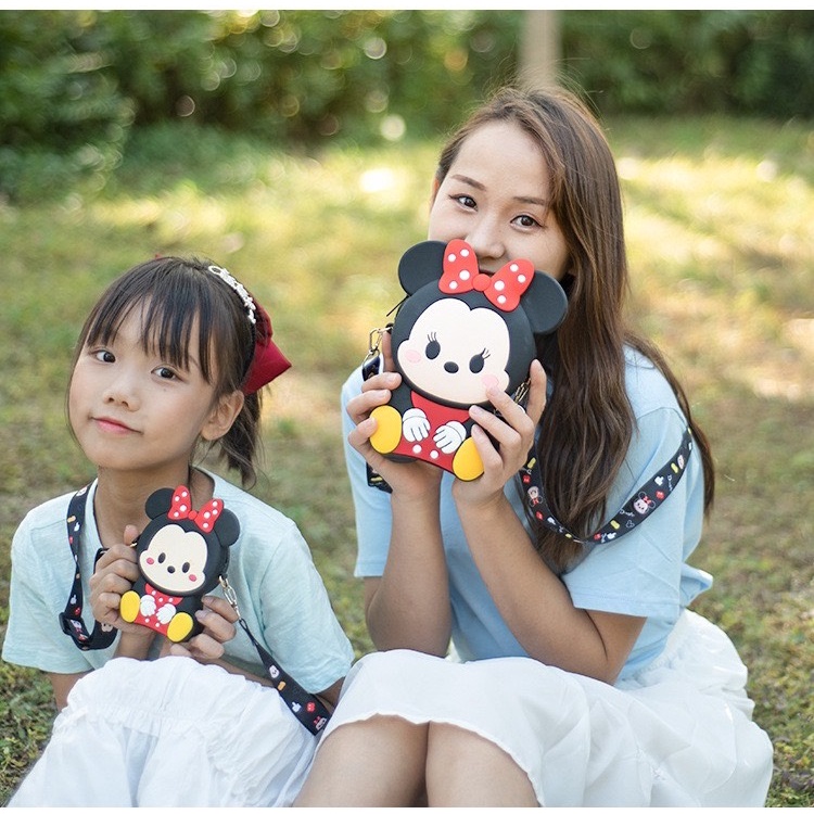 Túi xách đeo chéo silicon hình mickey minnie thời trang dễ thương làm quà tặng bạn gái