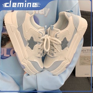 Clemine giày thể thao nữ nền xanh lam và hồng giản dị có sẵn