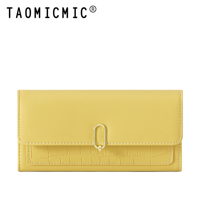 Ví Da pu Cao Cấp Dáng Dài Có Nhiều Ngăn Đựng Thẻ Và Khóa Cài Thời Trang Cho Nữ