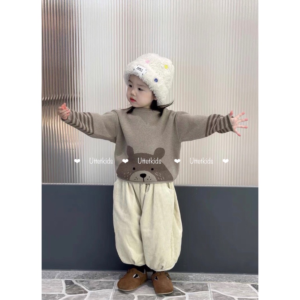 ÁO LEN HOẠ TIẾT PHONG CÁCH HÀN QUỐC CHO BÉ GÁI VÀ BÉ TRAI RẤT CUTE T58