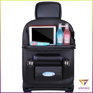 Car Seat Back Organizer Foldable Table Tray For Travel Storage Pocket