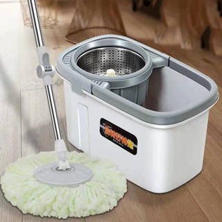  Bộ Chổi Lau Nhà Xoay 360 Độ Cao Cấp Mới Gồm 1 Chậu Giăt+2 Cây Lau+8 Bông Lau 