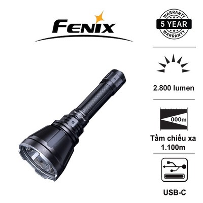Đèn pin chiếu xa FENIX HT18R sáng 2800 lumen chiếu xa 1100m pin sạc 21700 5000mAh kèm theo