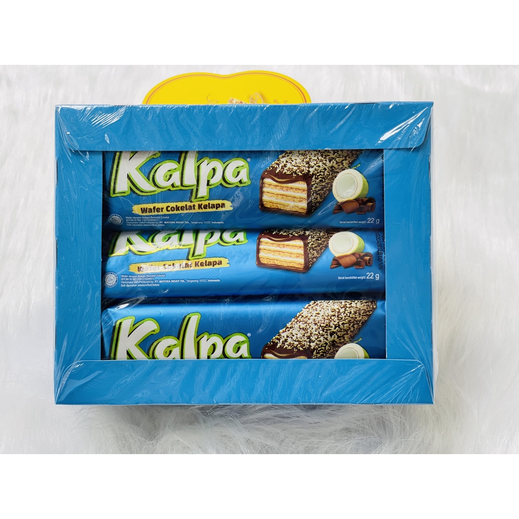 Bánh Xốp Phủ Socola Dừa Kalpa - Hộp 264g/12 Bánh