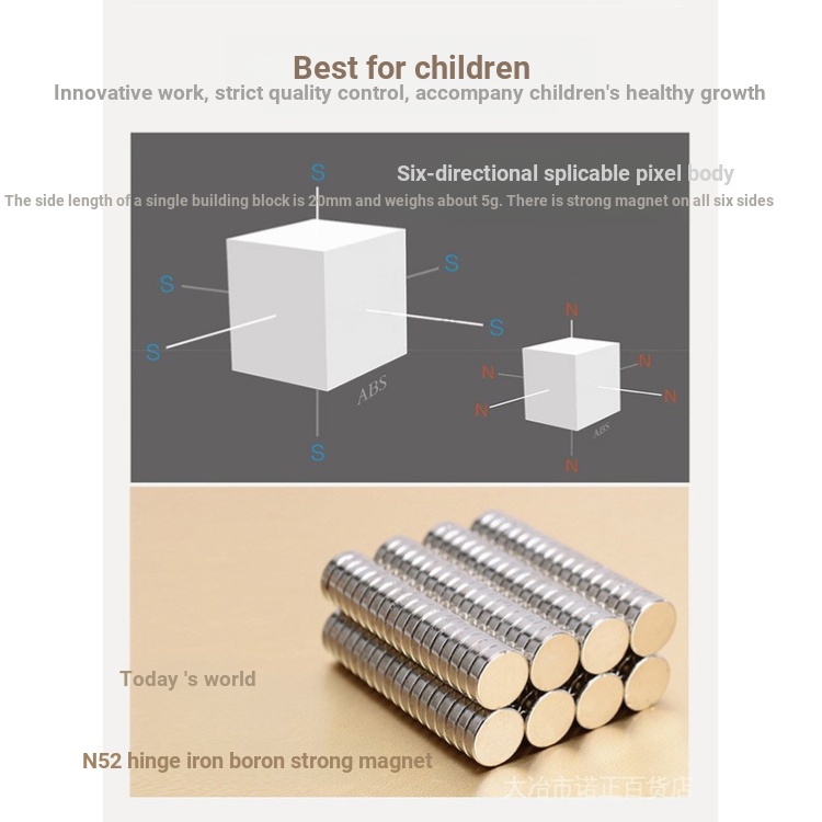 Mc Đồ Chơi Khối Nam Châm Lắp Ráp minecraft Phát Triển Trí Thông Minh diy