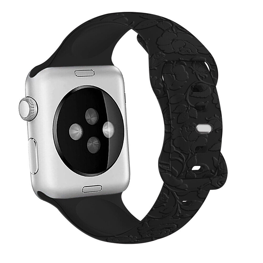 Dây Đeo Đồng Hồ Bằng silicone In Hình Hoa Hồng Cho iwatch s9 38 / 40 / 41mm 42 / 44 / 45 / 49mm
