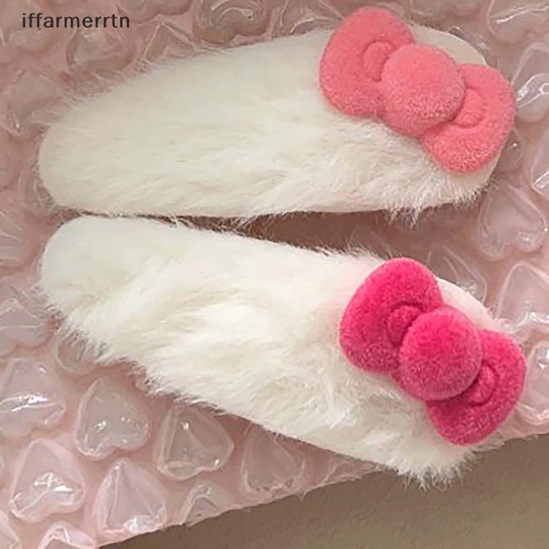 Kẹp Tóc Đính Nơ Màu Hồng Thời Trang Thu Đông Cho Nữ