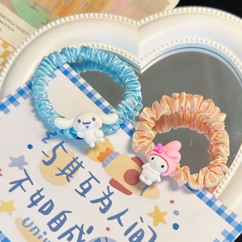 Dây Cột Tóc Cao Su Đính Hình Động Vật Nhỏ Dễ Thương Phong Cách sanrio Ngọt Ngào Và Tươi Mới Cho Nữ