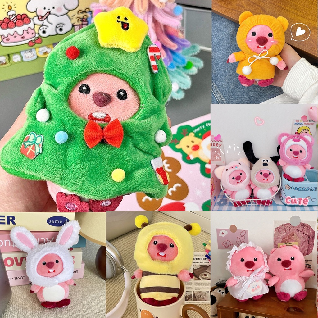 🎀CÓ SẴN🎀Beaver Móc Khóa Thú nhồi Bông hình Gấu Loopy Cosplay Siêu đáng Yêu