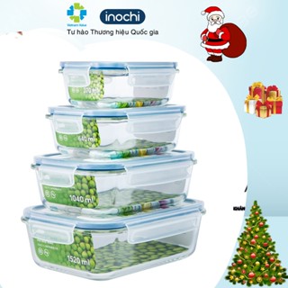  Hộp Thuỷ Tinh Đựng Thực Phẩm Nikko INOCHI Đựng Đồ Ăn Thức Ăn Bảo Quản Thực Phẩm trữ đông tủ lạnh 