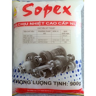 Mỡ bò bịch chịu nhiệt màu trắng cao cấp Sopex kháng nước 900gr