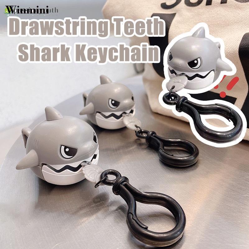 Móc khóa cá mập cắn dây cáp quang ú tròn cute gắn chìa khóa làm quà tặng lưu niệm sưu tầm