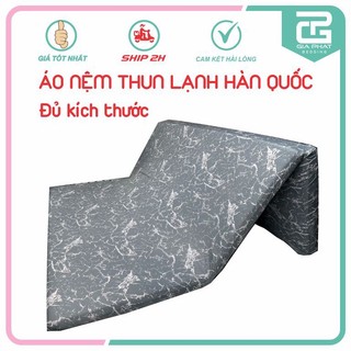 Áo bọc nệm thun lạnh Hàn Quốc in 3D, 2 mặt có dây kéo đủ kích thước ( nệm thẳng, gấp 3 sử dụng chung, inbox chọn mẫu)