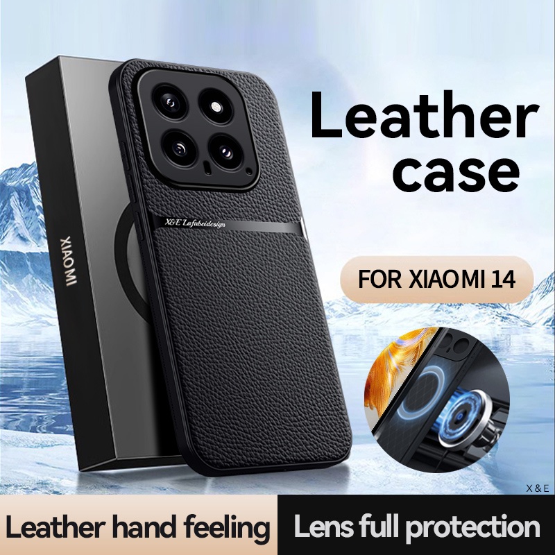 Ốp Điện Thoại Da + TPU Siêu Mỏng Có Giá Đỡ Cho Xiaomi Mi 14 13 Pro