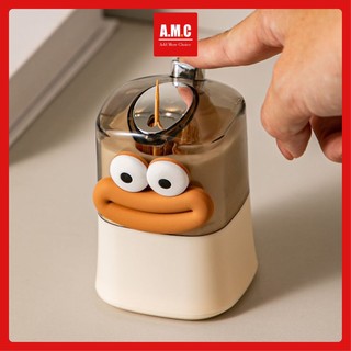 AMC Hộp lọ đựng tăm xỉa răng tự động thông minh - hũ tăm nhấn nút lấy tăm tiện lợi