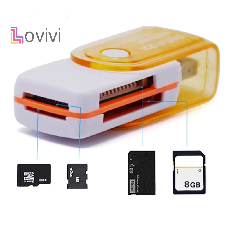 Đầu Đọc Thẻ Nhớ USB 4 Trong 1 Tốc Độ Cao Cho MS MS-PRO TF Micro SD Mới
