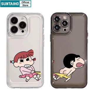 Suntaiho ốp lưng iphone Cặp Đôi Ốp Điện Thoại TPU Mềm Trong Suốt In Hình Anime Nhật Bản Cho Iphone 15 14 12 13 11 Pro Max IP 7 8 Plus Iphon X Xs XR Xs Max