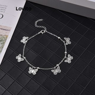 Lắc chân Lovito động vật kim loại thường ngày cho nữ LNA28218 (Màu bạc)