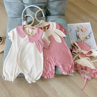 Bộ body ngắn tay bodysuit Babyshop88vn cho bé trai bé gái M5.2.25-3 Jumpsuit Mẫu Hồng Be