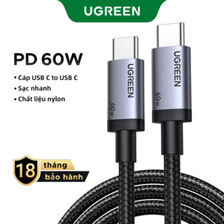Ugreen USB C sang USB Type C cho Samsung S24 S25 iPhone 15 16 Pro Max PD 60W Cáp cho MacBook iPad Pro