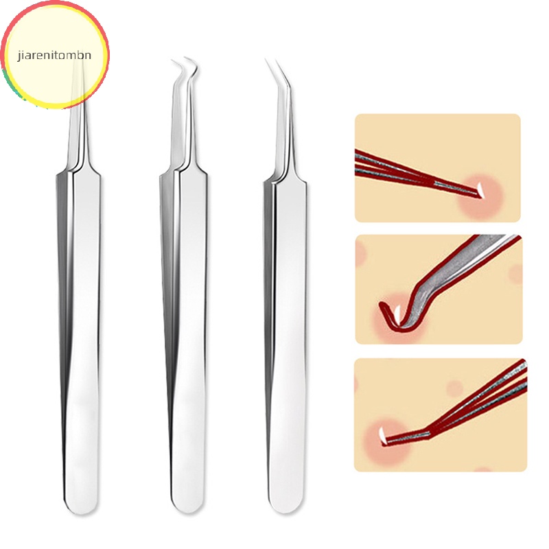 Jiarenitombn Nhíp Đầu Nhọn Loại Bỏ Mụn Đầu Đen Chăm Sóc Da Mặt vn