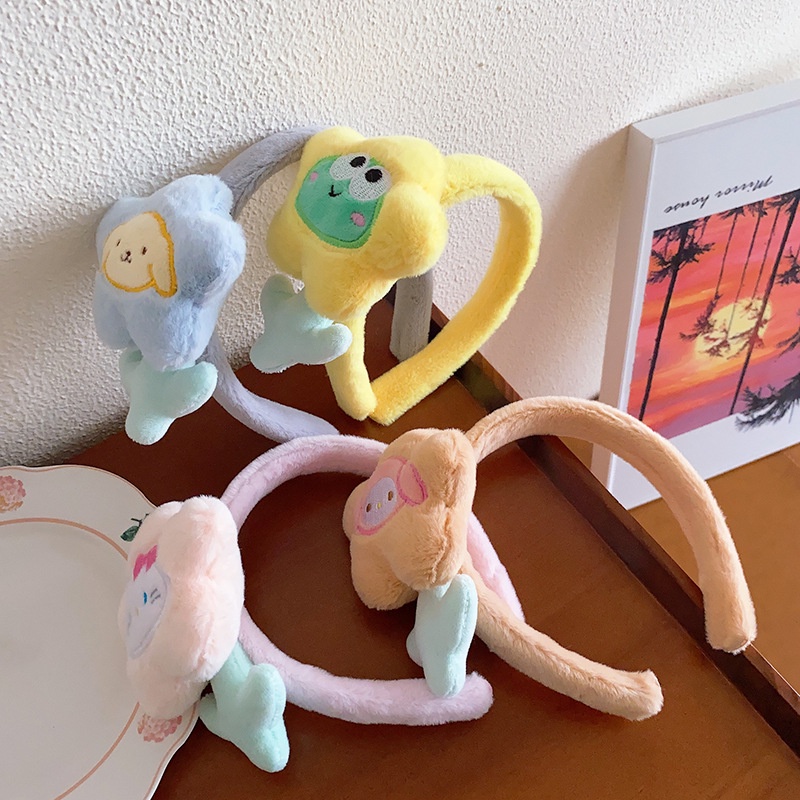 Băng đô cài tóc rửa mặt Vải Bông Họa Tiết Hoa Hướng Dương Hoạt Hình Dễ Thương