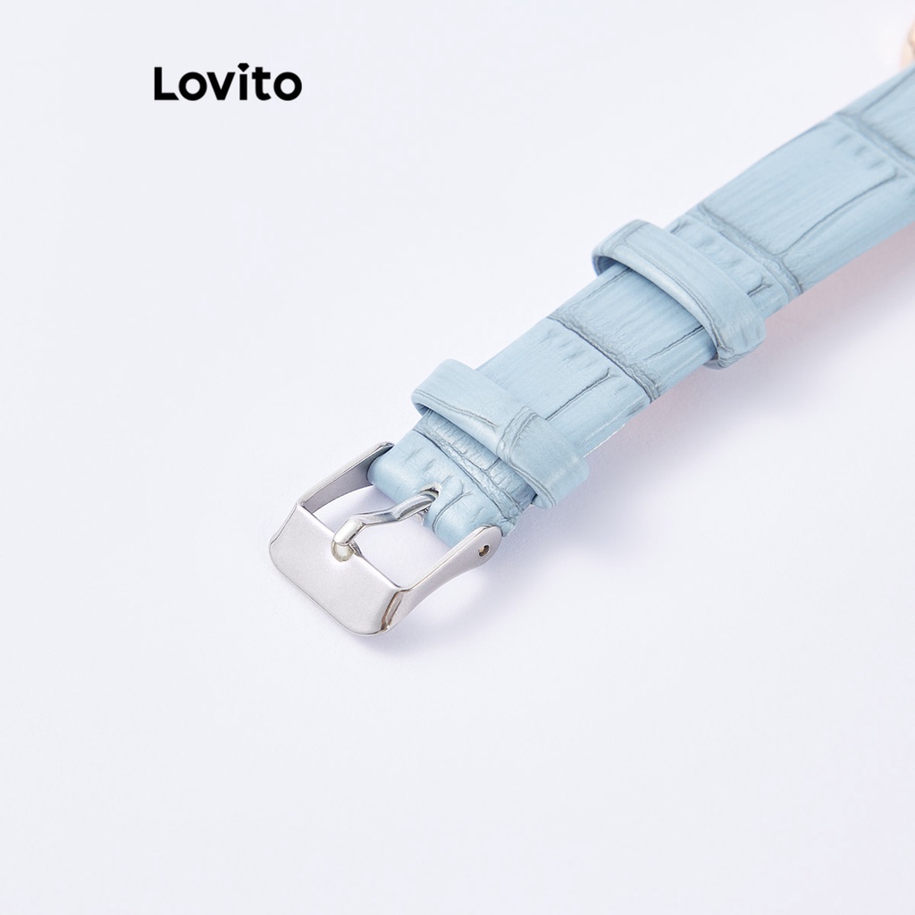 Đồng hồ Lovito thạch anh kim loại màu trơn thường ngày cho nữ L63AD287