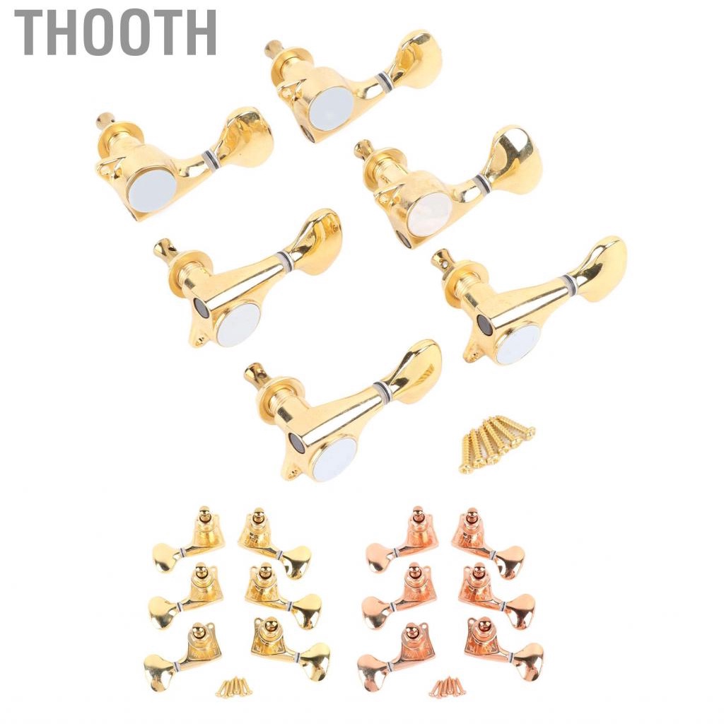 Thooth Guitar Tuner  Replacement Alloy 6Pcs Pegs with Small Tail Handle for