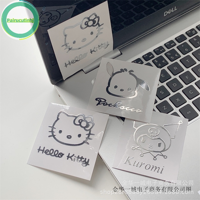 SANRIO Parucutin Set 10 Miếng Dán Kim Loại Hoạt Hình kuromi melody hello kitty cinnamoroll pachacco Đơn Giản Chống Thấm Nước vn